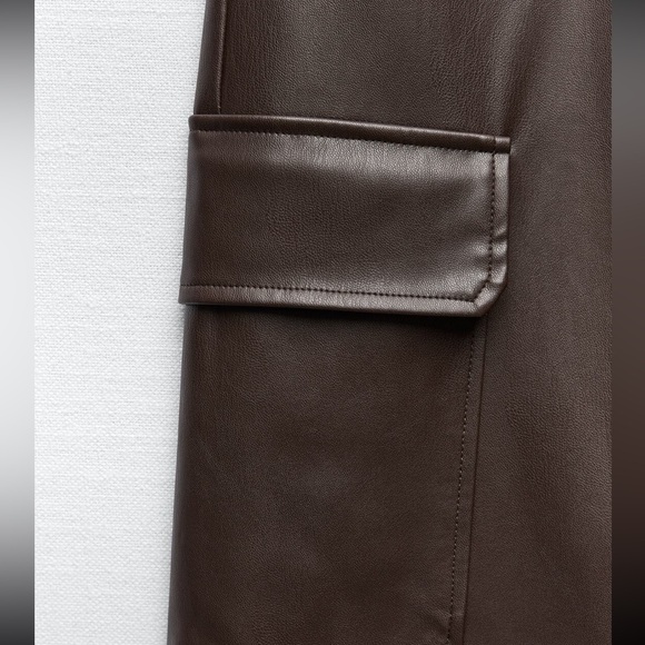 BNWT Zara Faux Leather Pant Sz S - Picture 7 of 7